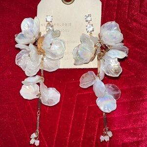 Anthropologie Iridescent Floral Earrings